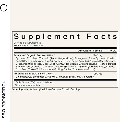 Miniatura 2 de Codeage SBO Probióticos, 100 mil millones de CFU por porción, mezcla de organismos a base de suelo multicepa y mezcla botánica fermentada orgánica,
