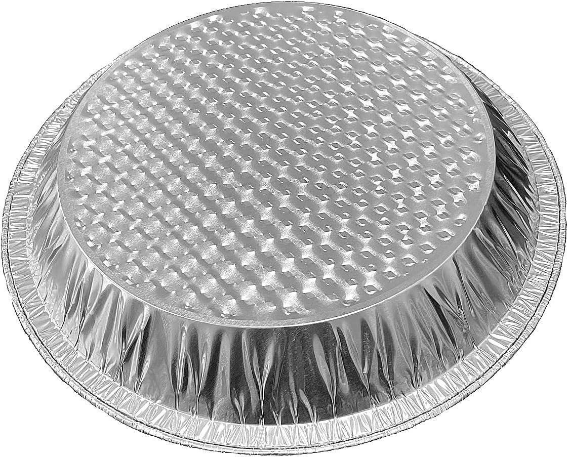 PACTOGO 9" Aluminum Shallow Foil Pie Pans - Disposable Waffle Bottom Baking Tin Plates (Pack of 200)