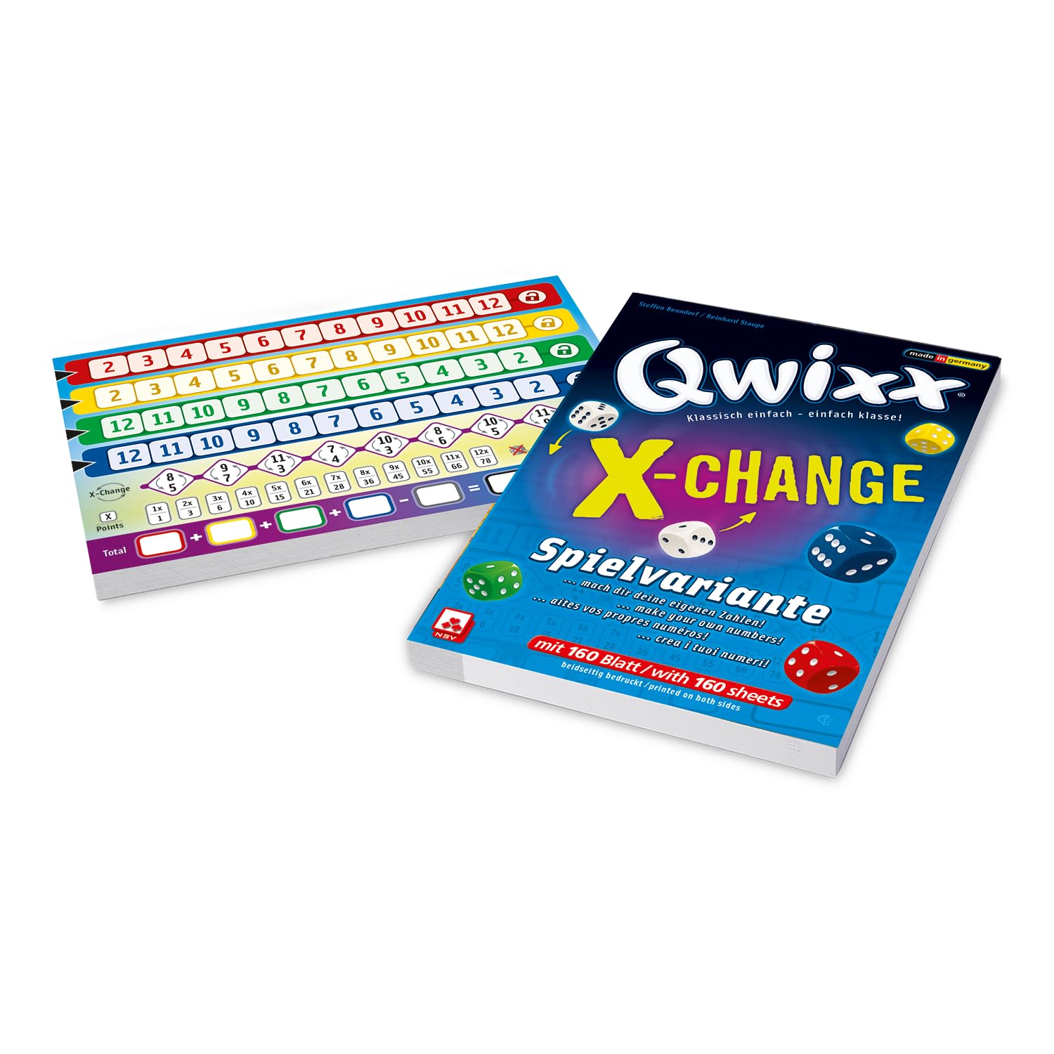 QWIXX EXXCHANGE - ZUSATZBLÖCKE: 2 Blocks à 80 Blatt, Spielanleitung (mehrsprachig)