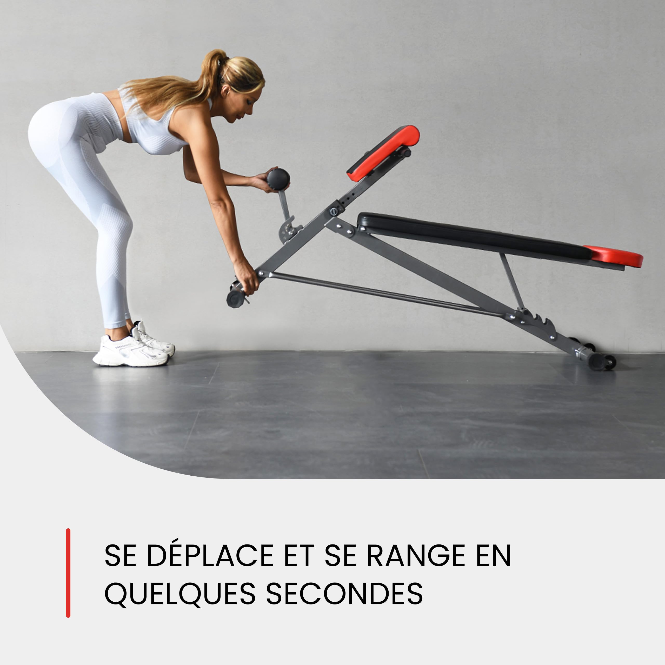 Finer Form – Banc multifonction pour entraînement complet du corps tout en un – Extension du dos – Chaise romaine, abdos réglable – Banc de musculation