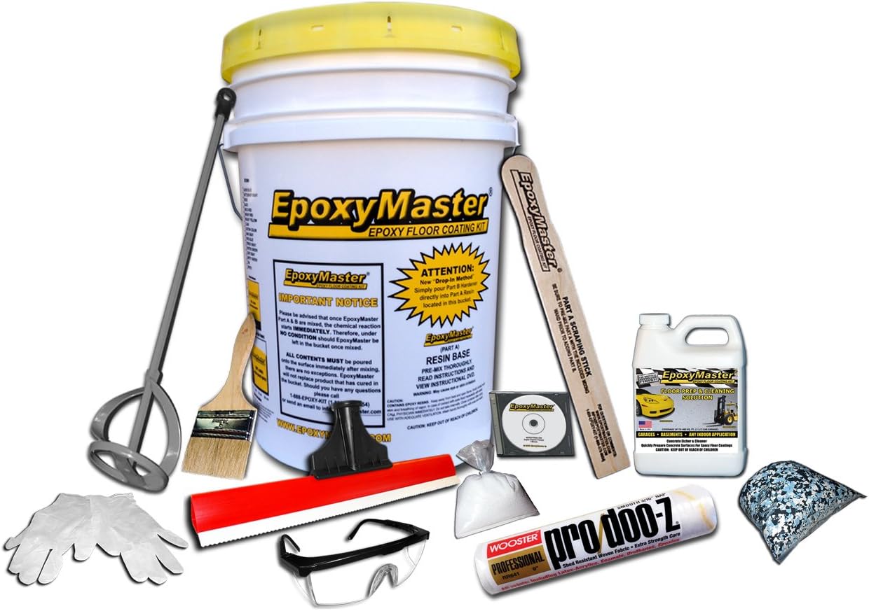 EMX002 Do-It-Yourself Epoxy Floor Paint Coating Kit, Dark Gray