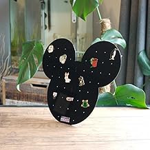 TIELO Mickey Mouse Shape Disney Inspired Enamel Pin Badges Holder Display Organiser Board Freestanding Brooch (Black)