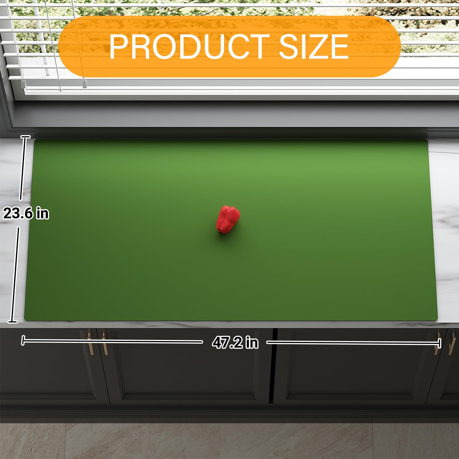 Tapis de table en silicone de qualité – 119,4 x 61 cm – Haute résistance à la chaleur (testé par des laboratoires de 250 °C), surface antidérapante et résistante à l'huile pour la pâtisserie et le