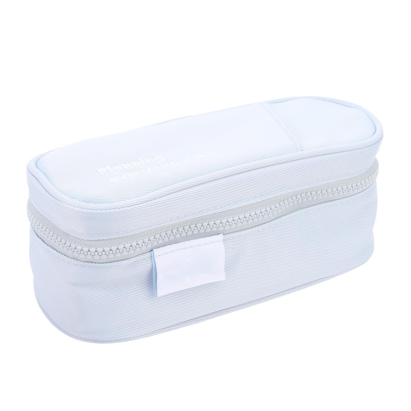 Muiltvoe Large Capacity Flip Pen Bag, Memory Fabric Pencil Holder with Inner Pocket and Carry Handle, for School Office Traveling