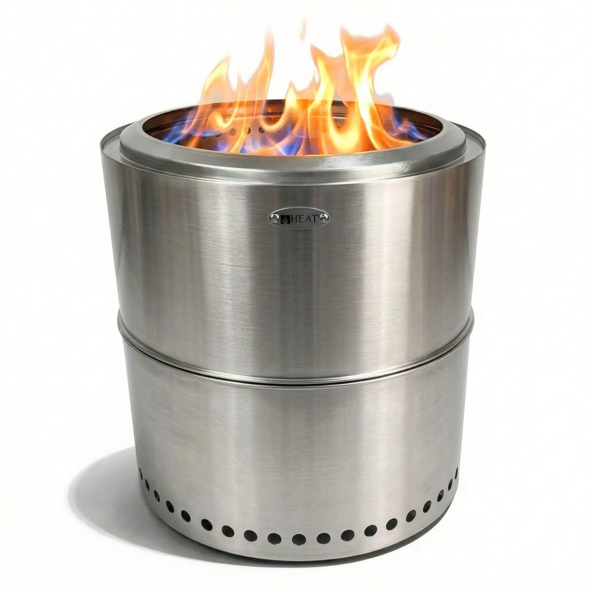 Heat Rokfri Rauchfreier Feuerkorb - Rauchfreie Feuerschale - Feuerstelle 40 cm - Fire Pit Outdoor - 40x40x35cm - Edelstahl