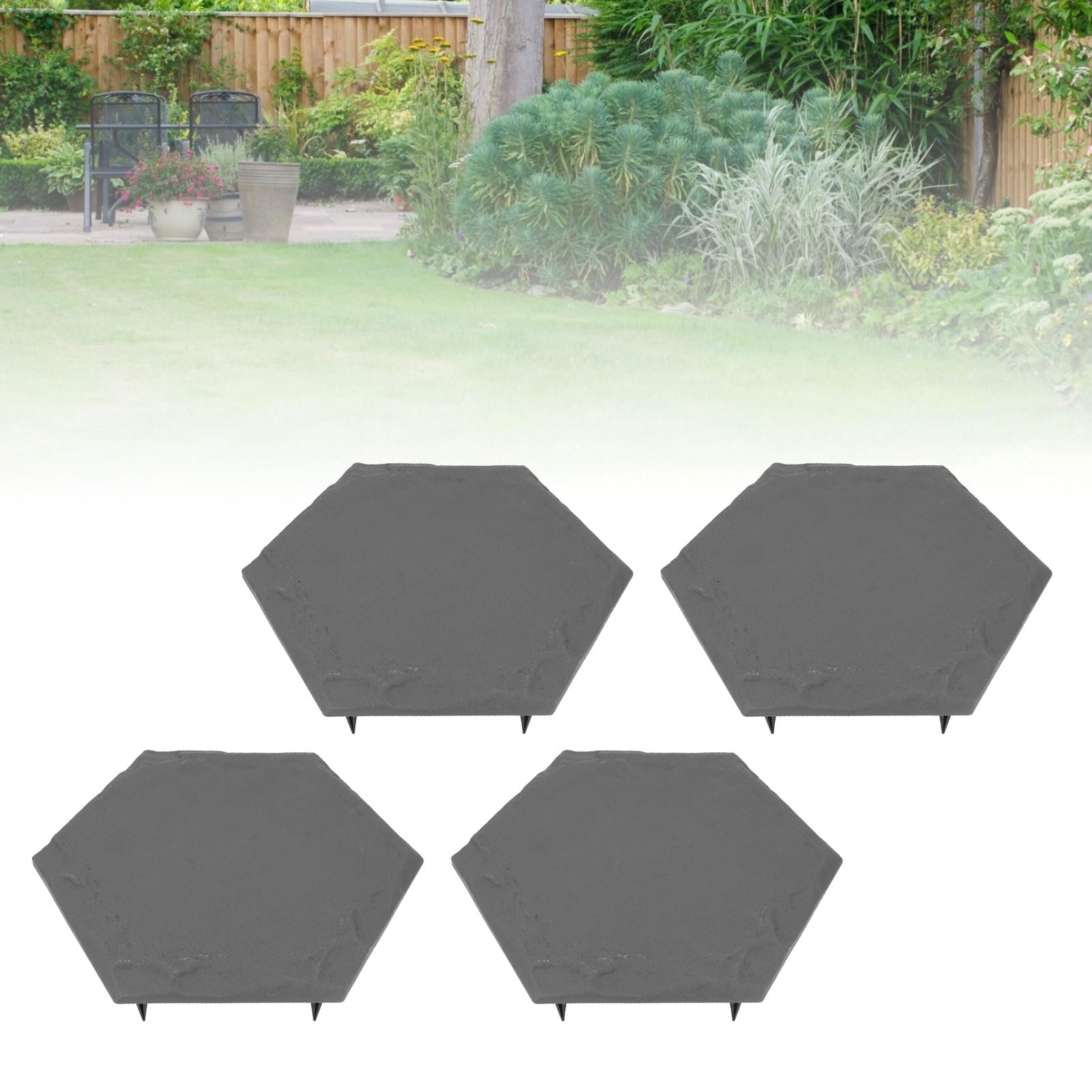 Pierre De Marche Hexagonale Ou Carrée En Résine - 39x39x1 Cm - Pour Allée, Jardin, Pelouse