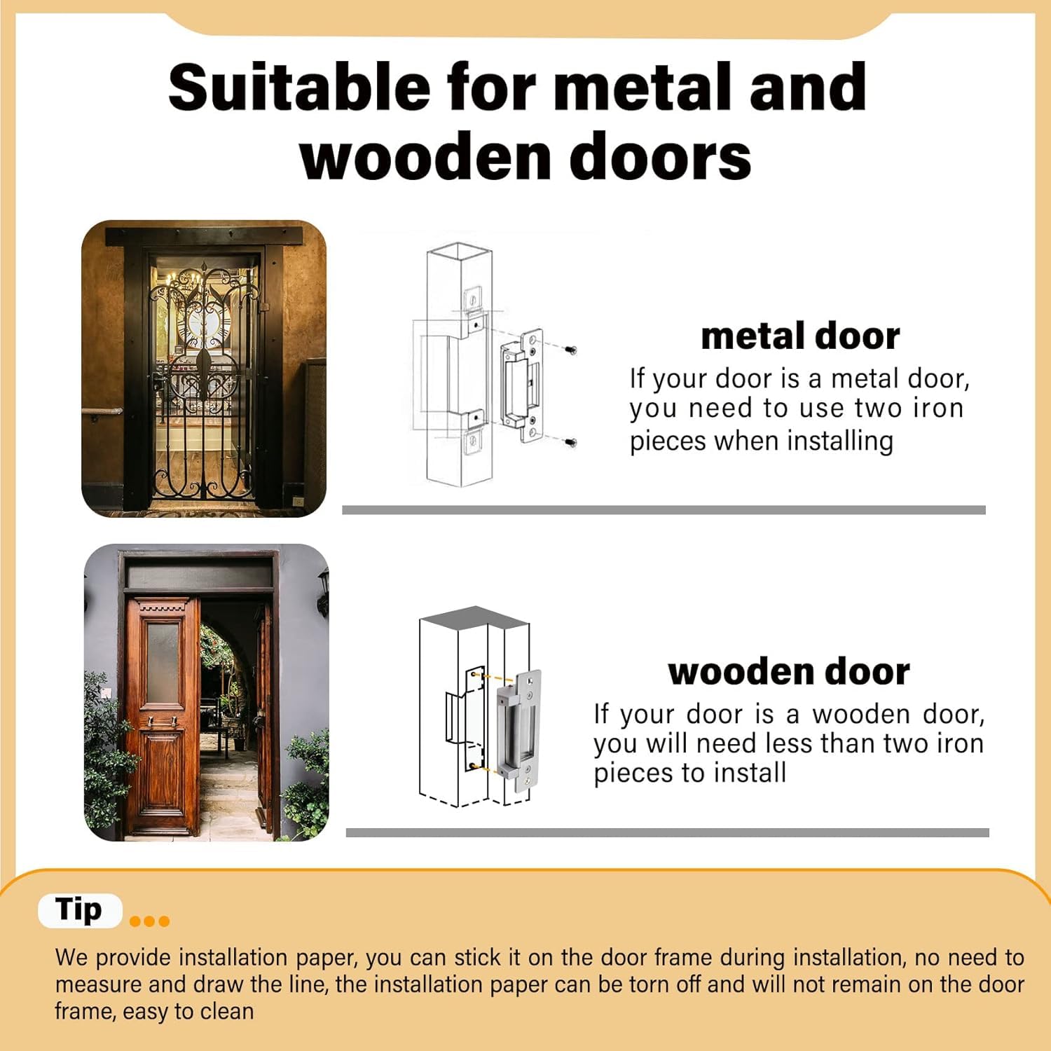 2026 Upgraded Heavy Duty Electric Door Strike Lock ANSI Standard Fail-Secure/Fail-Safe Door Strike Lock for Access Control System,Cylindrical/Mechanical Locksets Strike Lock (Input Voltage 12VDC)