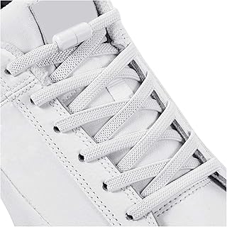 No Tie Elastic Shoe Laces, Shoelaces for Kids, Adults and Elderly - Elastic Athletic Running Shoe Laces(2 Pairs) White