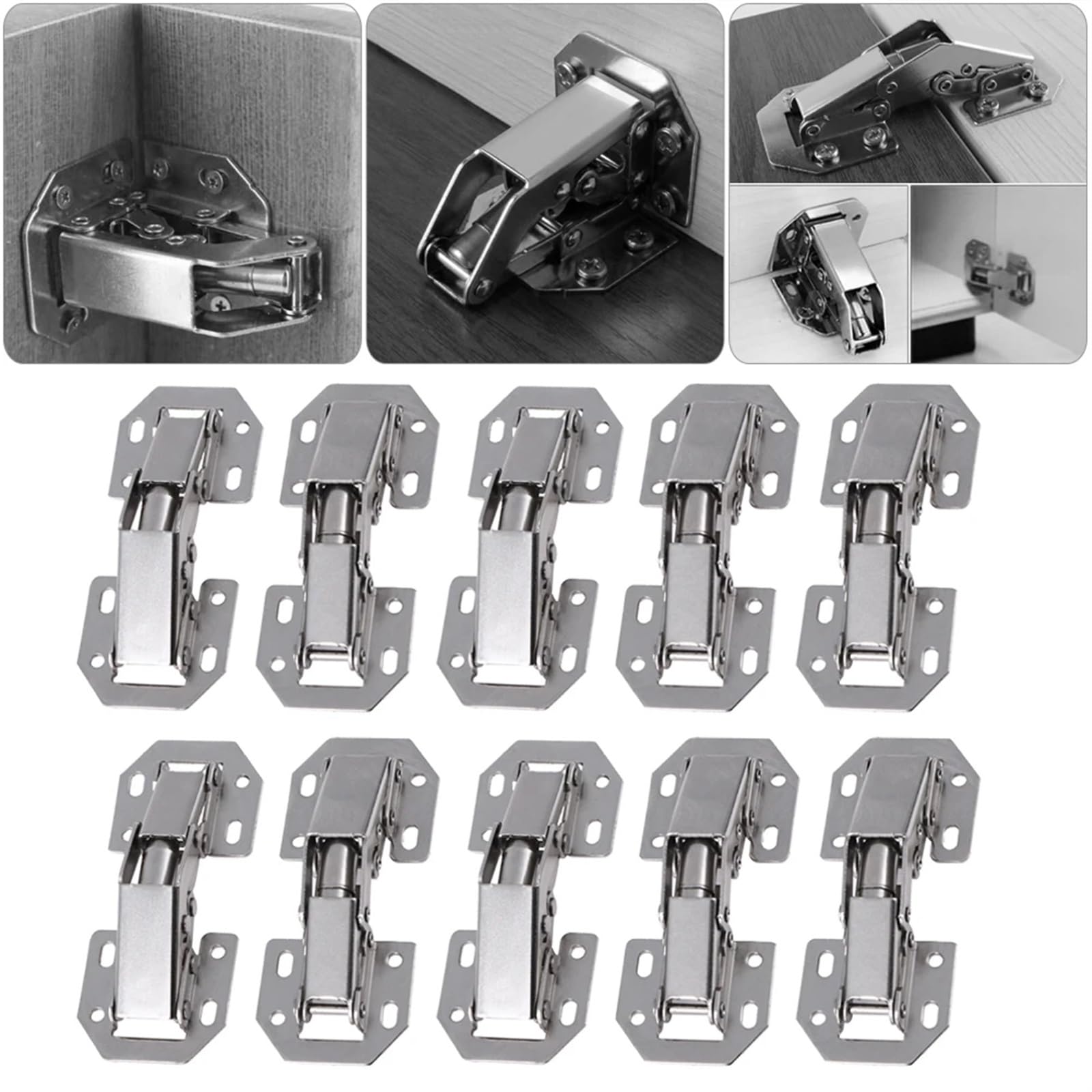 10 stücke Schrank Scharnier 90 Grad 3/4in Keine-Bohrung Loch Tür Hydraulische Scharniere Soft Close Mit Schrauben Möbel hardware Für Schrank Möbel Schranktür