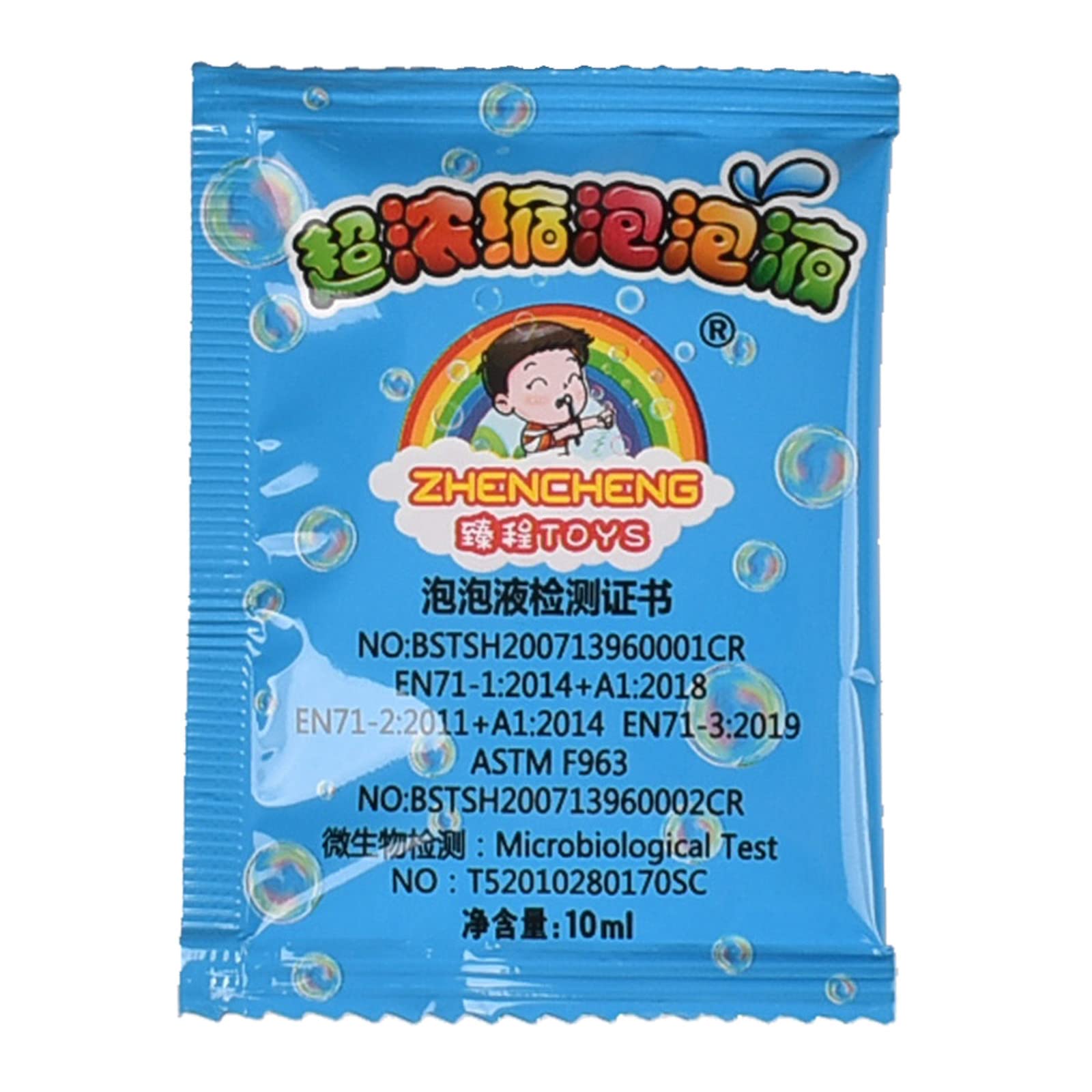 Soluzione per giocattoli con acqua, 10 ml, tubo per soffiaggio, succo, sapone, liquido, regalo per feste, accessori di nozze, bottiglia di ricarica per bolle di sapone (multicolore, taglia unica)