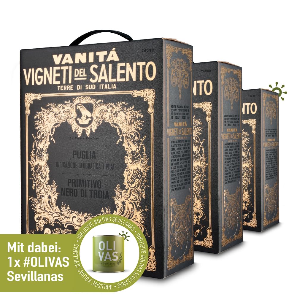 Farnese - Vigneti del Salento - Vanitá | Nero di Troia - Puglia IGT Primitivo Bag-in-Box (3 x 3 Liter) | Jean Jartin Sparpaket