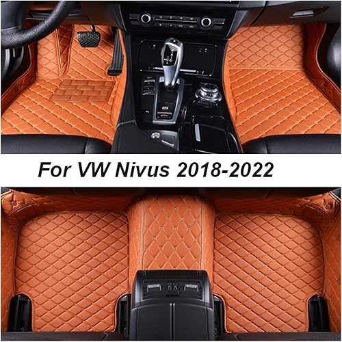 Miniatura 2 de Alfombrillas de automóvil compatibles con VW Nivus 2018-2022, accesorios para interiores de automóvil, alfombras de cuero, almohadillas para pies