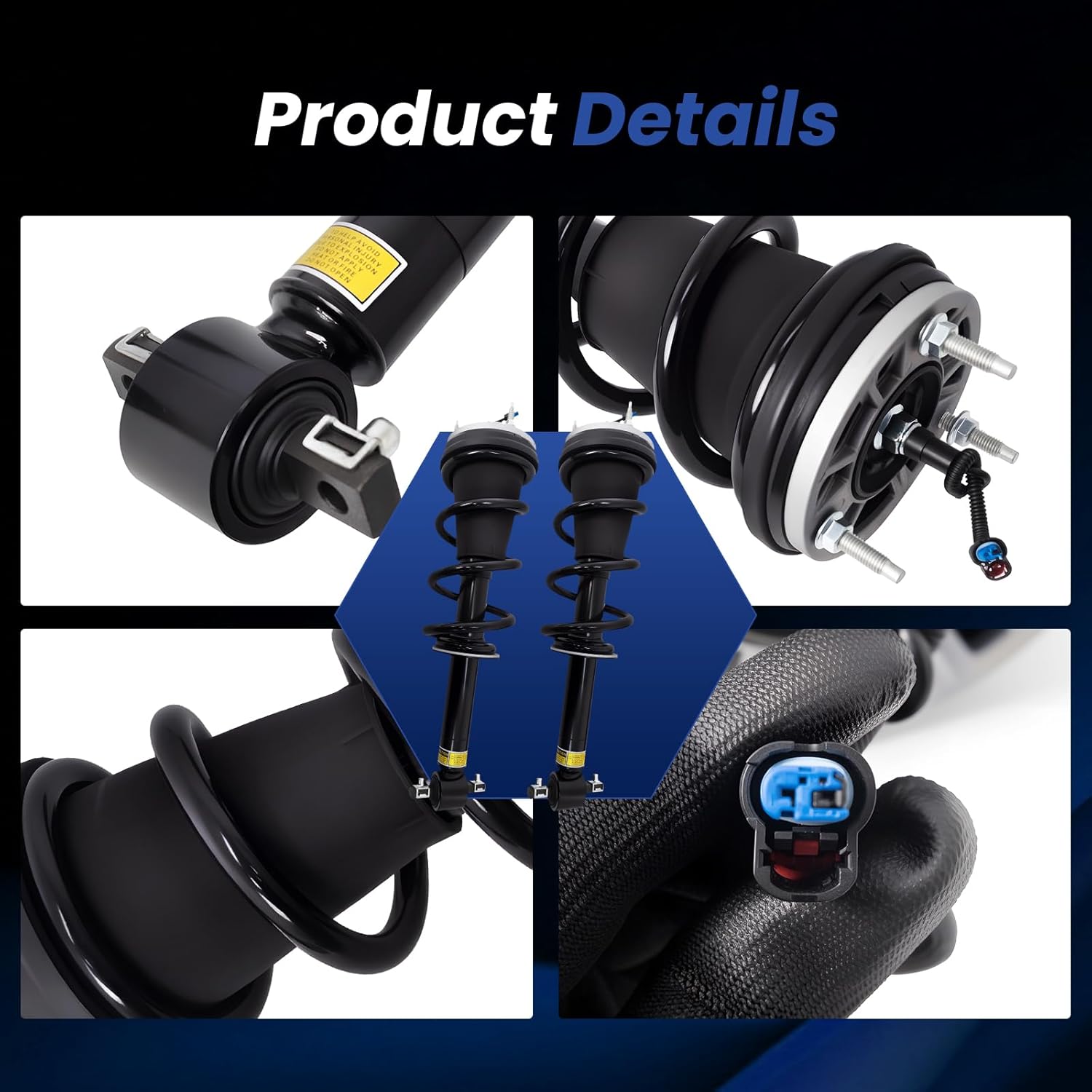 Pair Front w/Magnetic Strut Shock Assembly Fit for 2021-2025 Cadillac Escalade ESV, Fit for Chevy Silverado 1500 Tahoe Suburban, Fit for GMC Sierra 1500 Yukon XL Replace 85640957 84828331