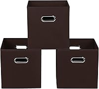 Vista 19 de Yunkeeeper - Contenedores de almacenamiento, cubos organizadores de tela con asa, cubos plegables para almacenamiento de tela o accesorios, 11 x 11