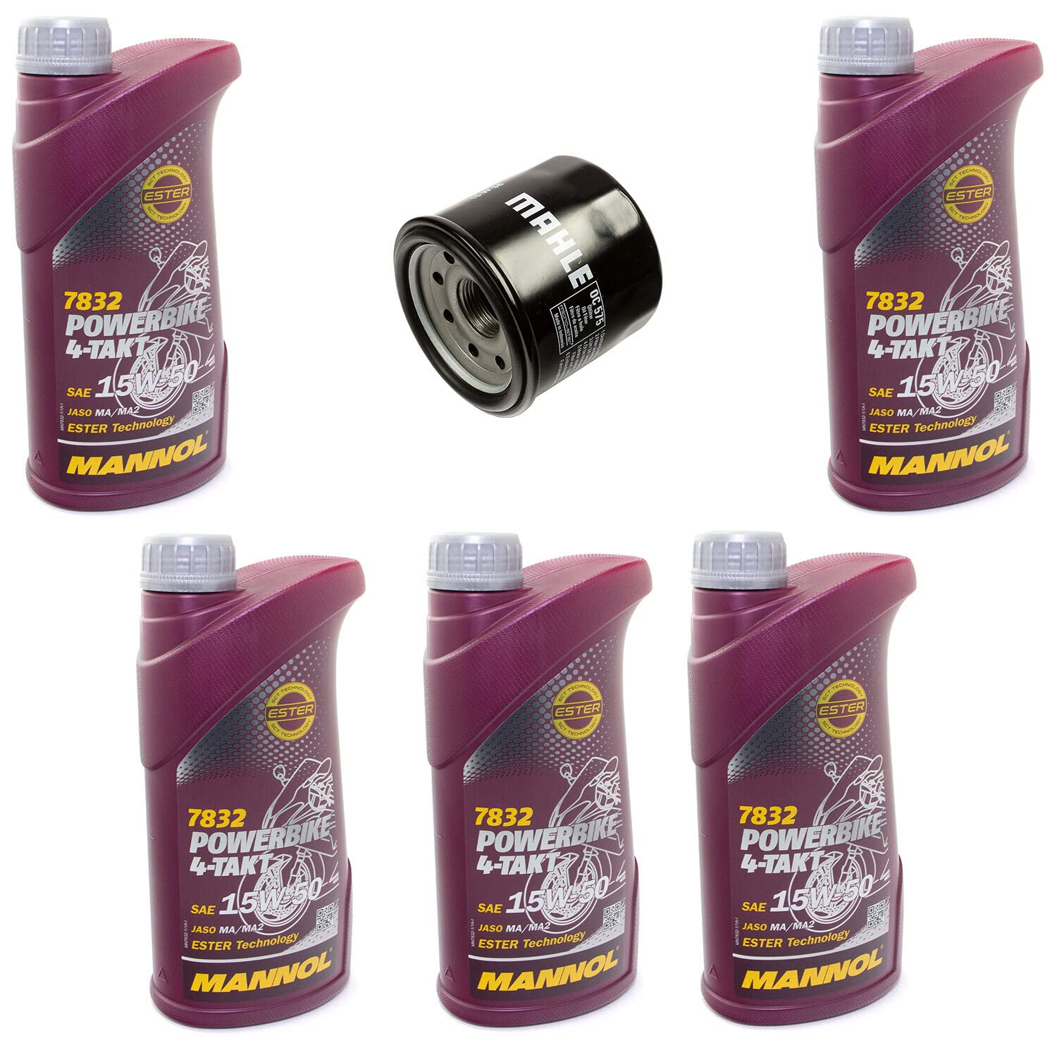 Motoröl Set 15W50 5 Liter + Ölfilter OC575 für Trium ph