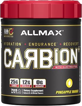ALLMAX CARBION+, 725 g - High-Performance Training Fuel - Boosts Hydration, Performance & Recovery - with 25 g Carbs & Zero Sugar - 25 Servings