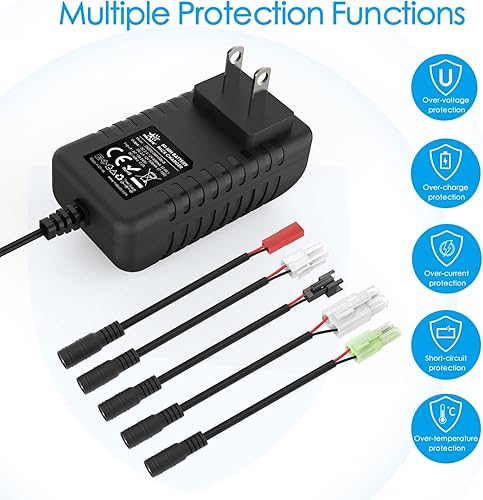 Miniatura 5 de Melasta Cargador de batería RC para batería Nimh de 2.4-12V, cargador de batería de coche RC con conector de CC compatible con Tamiya, Mini Tamiya,