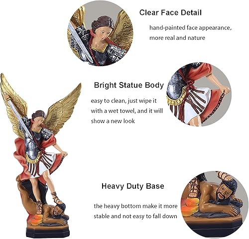 Miniatura 7 de Estatua del Arcángel de San Miguel de 124 pulgadas el Arcángel San Miguel derrotó al dragón la escultura del ángel de batalla