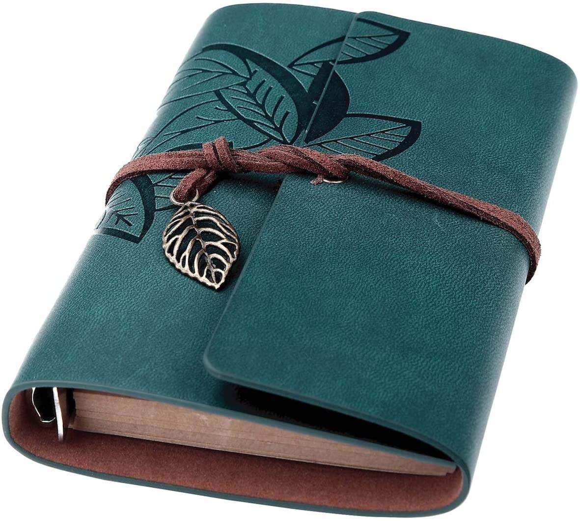 Leather Writing Journal, Refillable Travelers Notebook, Men & Women Leather Journals to Write in, Art Sketchbook, Travel Dairy, Best Gifts for Teens Girls and Boys, 8.5in (Blue)