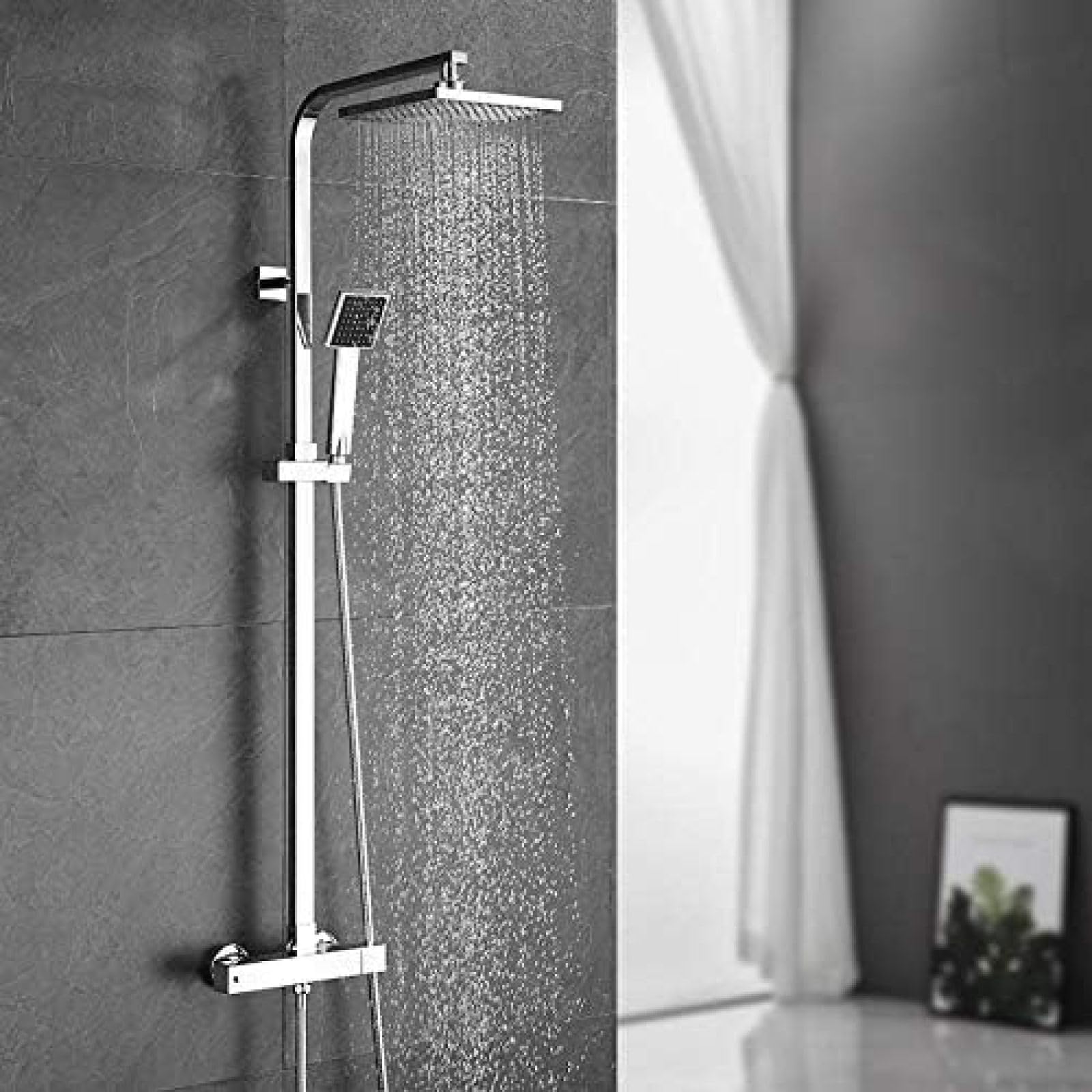 Ensemble de douche thermostatique salle de bain complet avec mitigeur mécanique et douchette