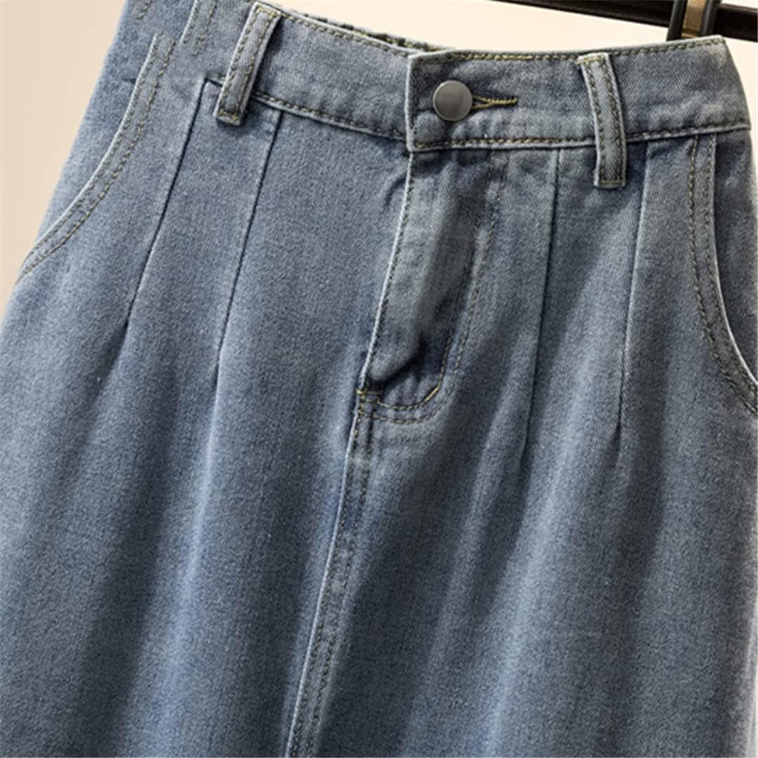 女性ポケット パッチワーク スプリット ミッド ジーンズ スカート夏ヒッピー パンク膝丈貨物 A ライン デニム スカート