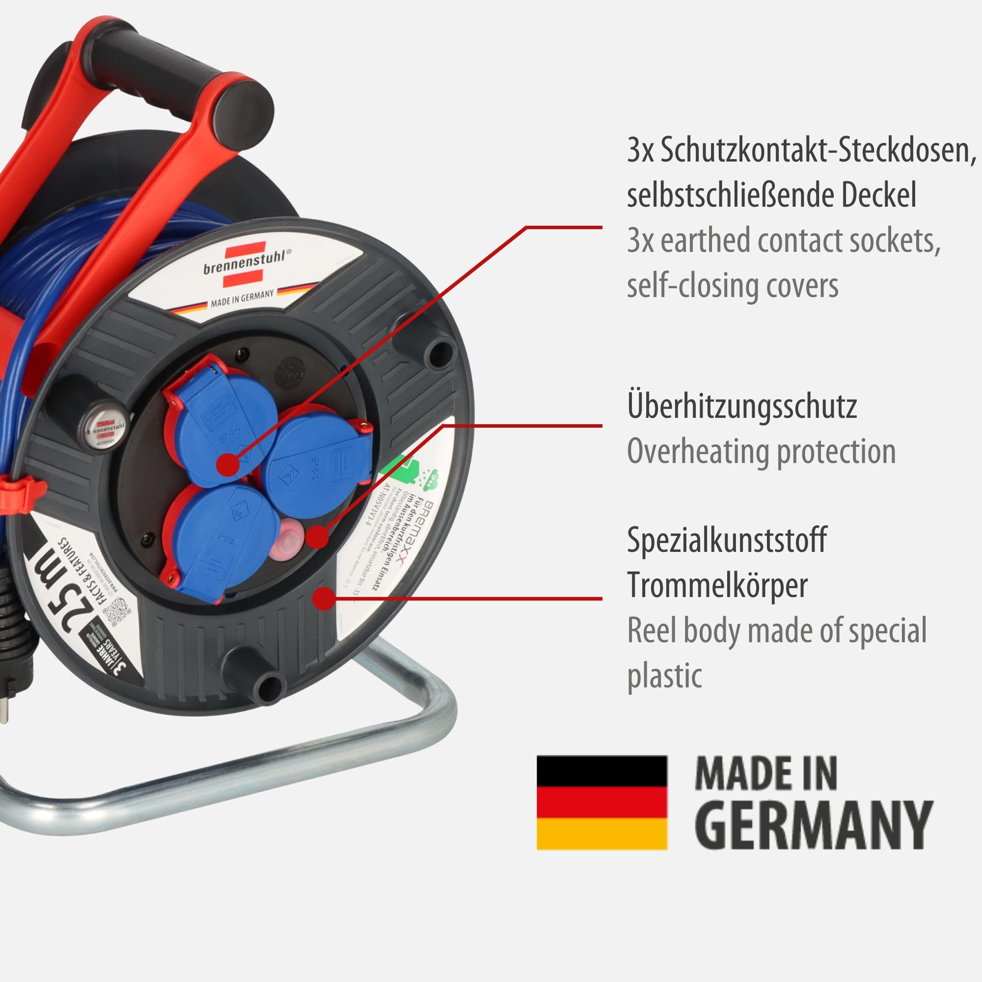 Brennenstuhl 25m AT-N05V3V3-F 3G1,5 3AC outlet(s) 25m prolunghe e multiple