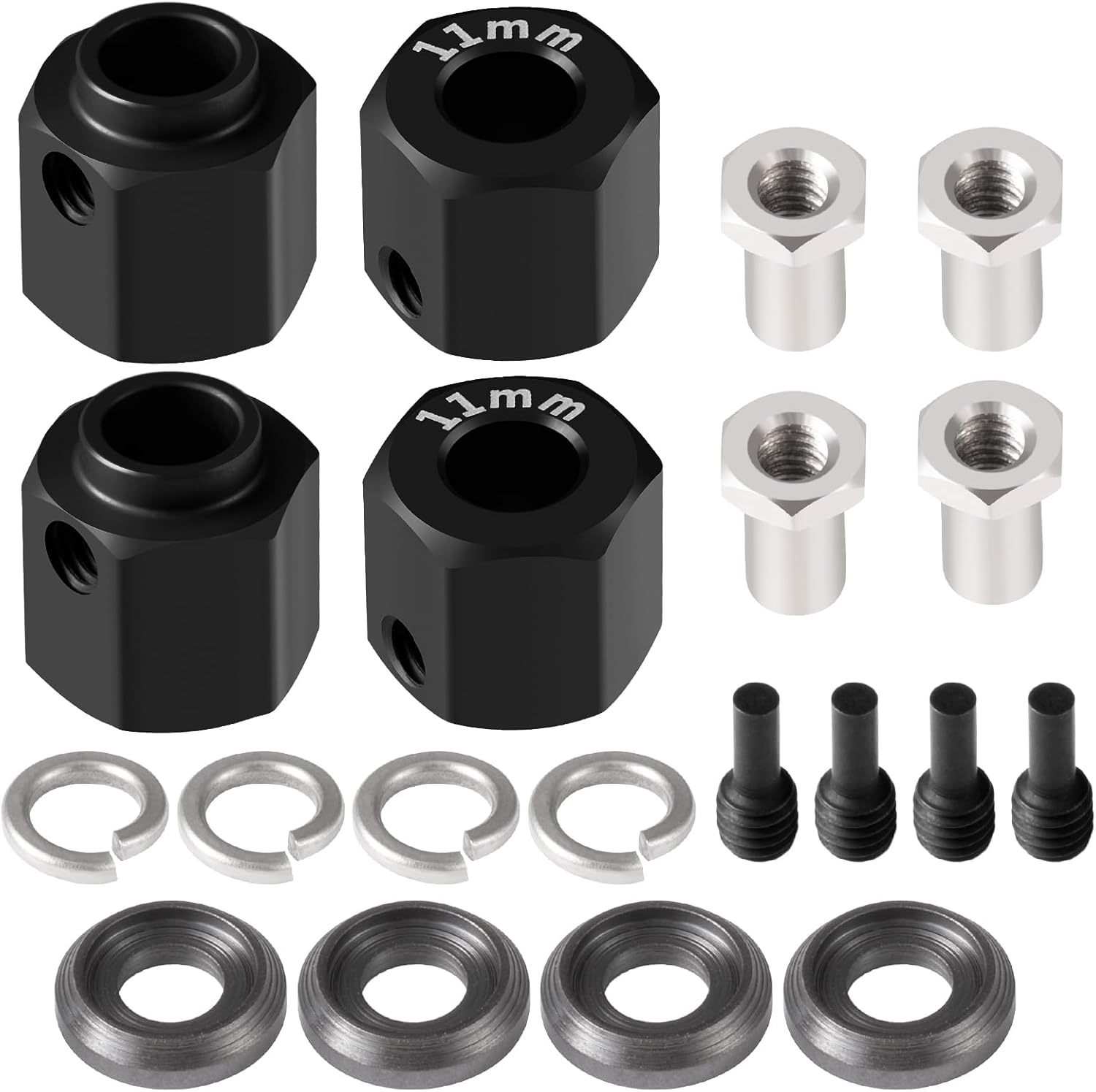 4PCS RC Hex Wheel Hubs Combiner 8mm 11mm Compatible with 1/10 Tra-xxas TRX-4 RC Crawler Car Upgrades (8mm Matte Red)
