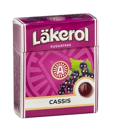 Lakerol Cassis (grosella negra) Pastillas sin azúcar, 0.8 onzas (paquete de 24)