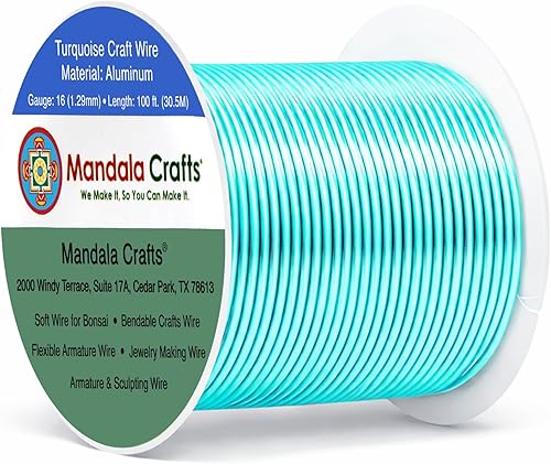 Vista 286 de Mandala Crafts - Alambre de aluminio anodizado de calibre 10 para manualidades de joyería - 32 pies de alambre flexible de cobre coloreado - Doble
