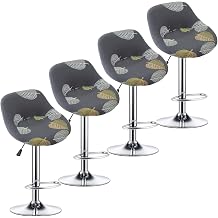 Stretch Bar Stool Chair Covers Set of 2/4 Pub Counter Short Back Chair Covers Kitchen Breakfast Counter Bar Chair Covers for PU Leather Swivel Barstool High Stool,S,4pcs