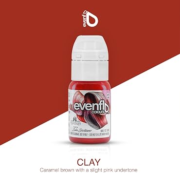 Evenflo Colours Permanent Makeup for Lips, Used for All Permanent Makeup Procedures, Professional Cosmetic Pigment - Clay, 0.5 oz