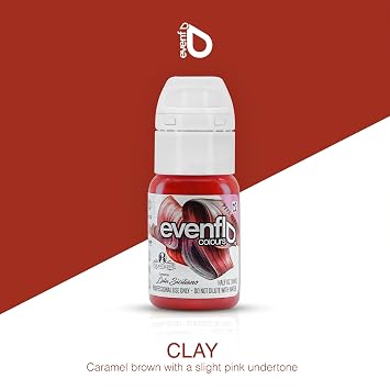 Evenflo Colours Permanent Makeup for Lips, Used for All Permanent Makeup Procedures, Professional Cosmetic Pigment - Clay, 0.5 oz