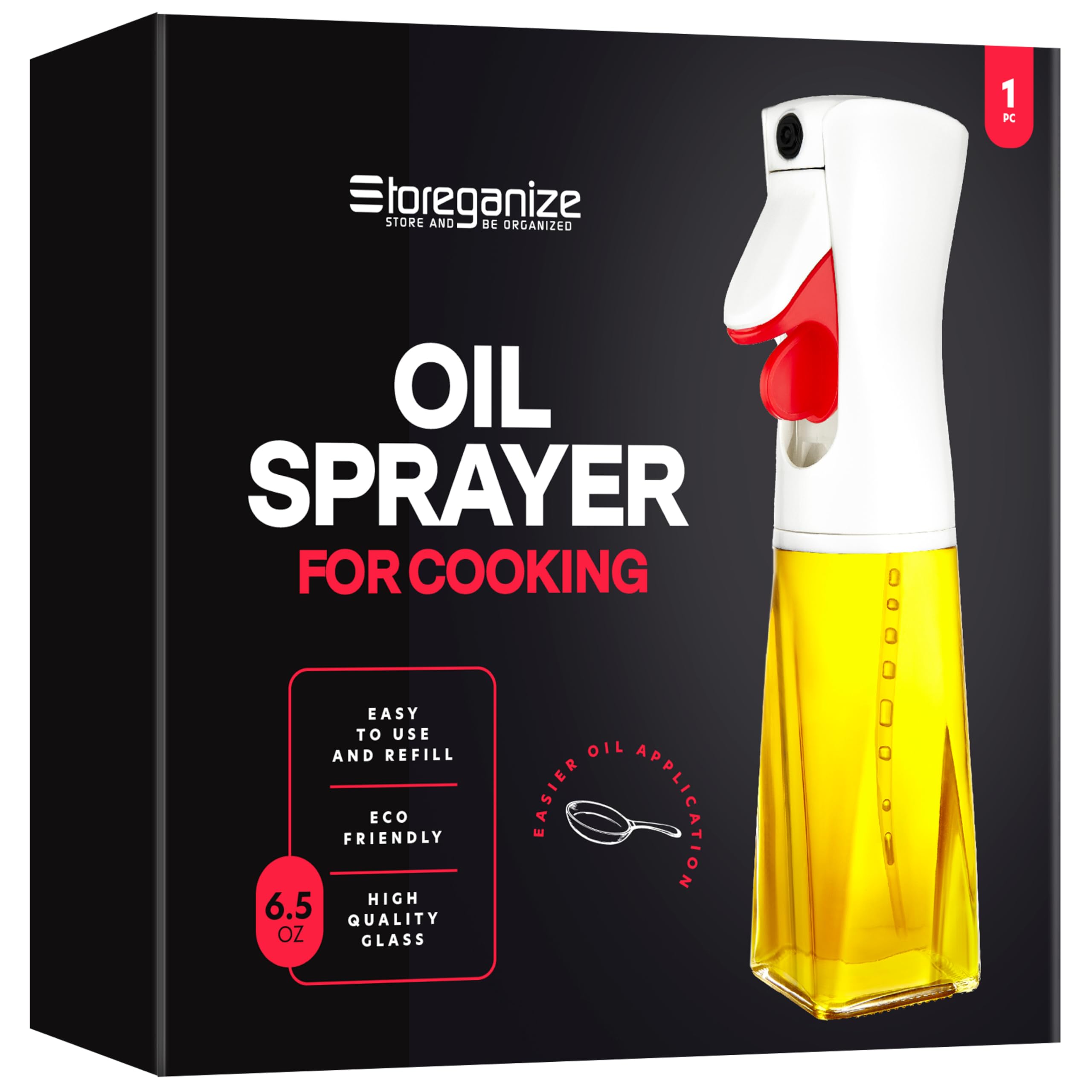 Quality Glass Olive Oil Sprayer White | for Cooking, Olive Oil Dispenser, for Kitchen Gadgets, Air Fryer, Salad, BBQ (Perfect for any Oil)