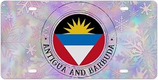 Flag of Antigua and Barbuda License Plates Antigua and Barbuda Aluminum Tag Country Decorative Car Front License Plate 6x12inch Car Vehicle Auto Gift to Men Friend