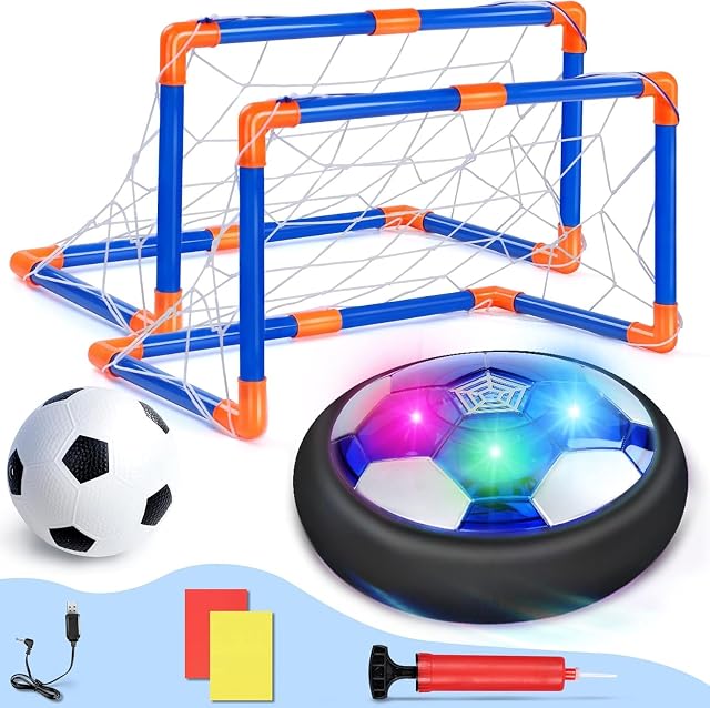 lenbest Set Balon Flotante - Recargable Balon Futbol Niños - Porteria Futbol Inflable - Juego de Fútbol