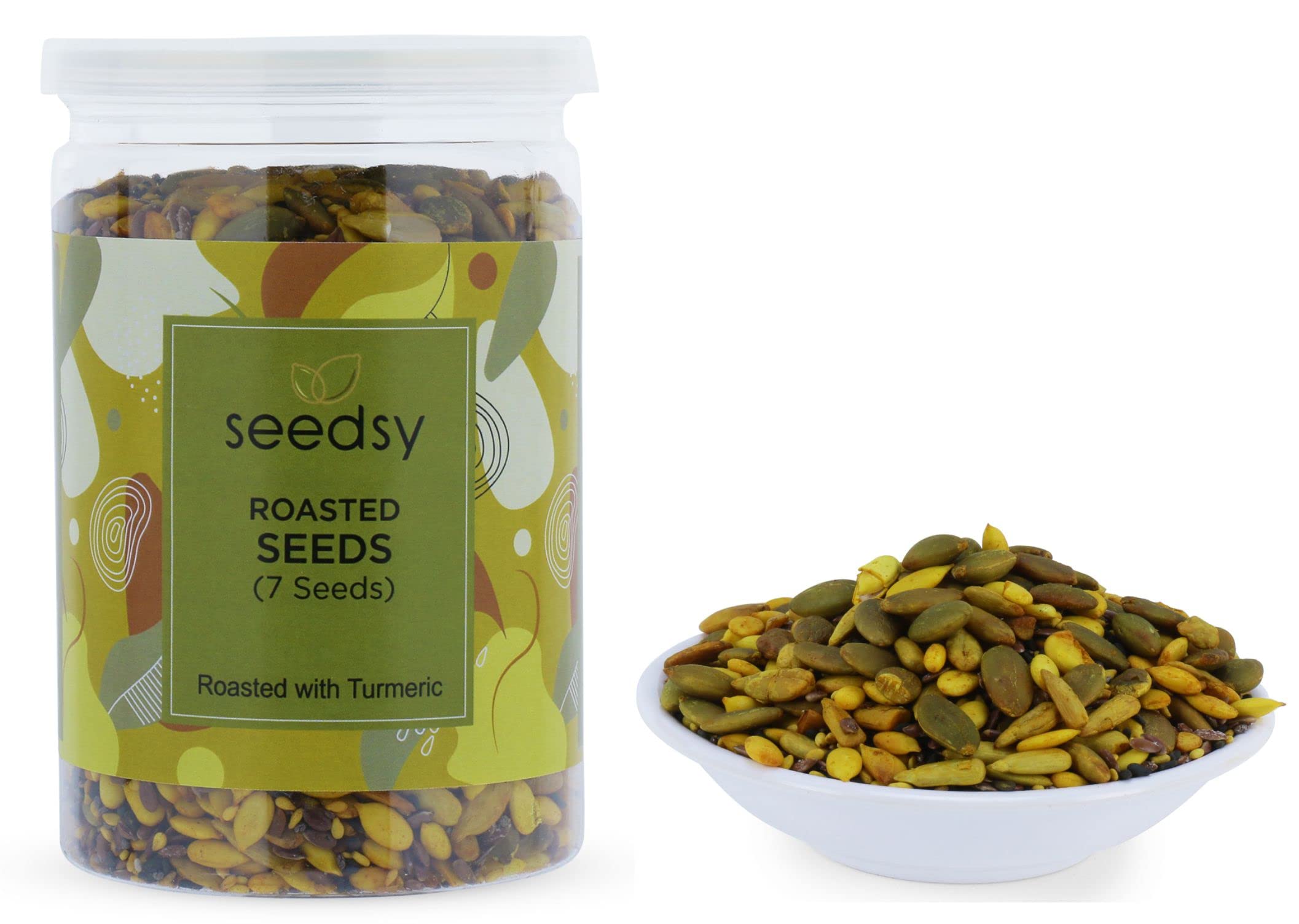Sponsored Ad - SEEDSY 7 In 1 Roasted Seed Mix Mukhwas, Roasted Pumpkin, Sunflower, Watermelon, Flax, Sesame, Chia Seed, Belpulp, 250Gms