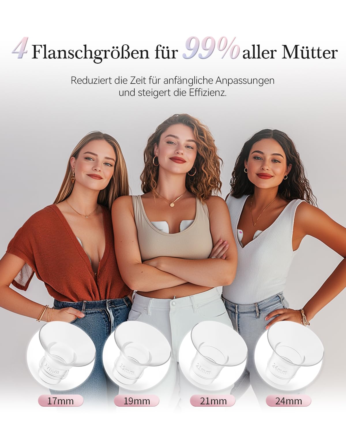 Milchpumpe Elektrisch 193G,Milchpumpe Elektrisch Tragbar mit 3 Modi 9 Stufen,optimaler Komfort mit Flansch 21 mm/24 mm