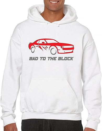 Miniatura 6 de Tee Hunt Dodge Challenger SRT Demon Sudadera con capucha American Muscle Car Hemi, Negro -