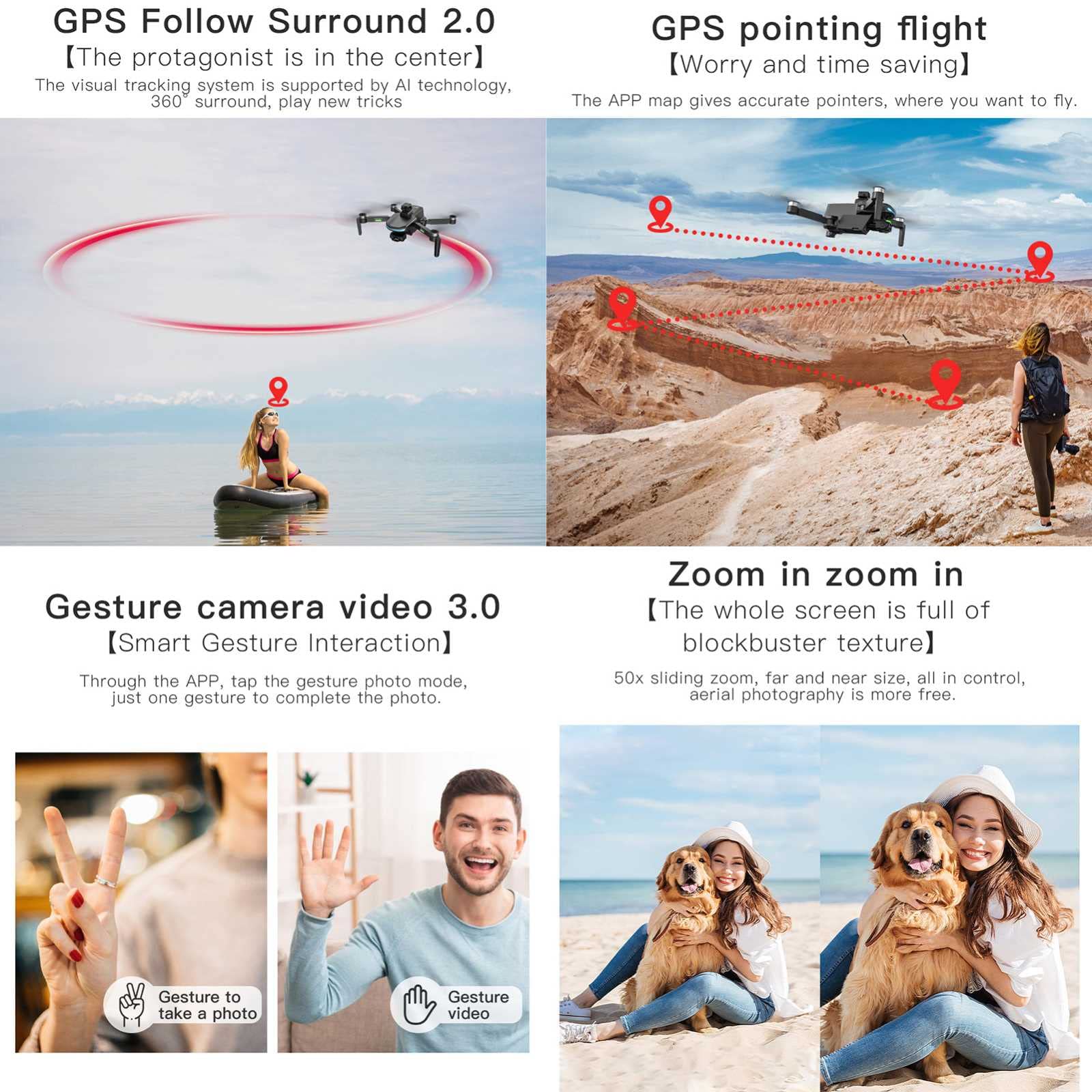 Drone con telecamere con Fotocamera per Adulti 4K, Fotocamera con Gimbal a 3 Assi Drone con Fotocamera, prevenzione degli Ostacoli, quadricottero Senza spazzole con Trasmissione 5G
