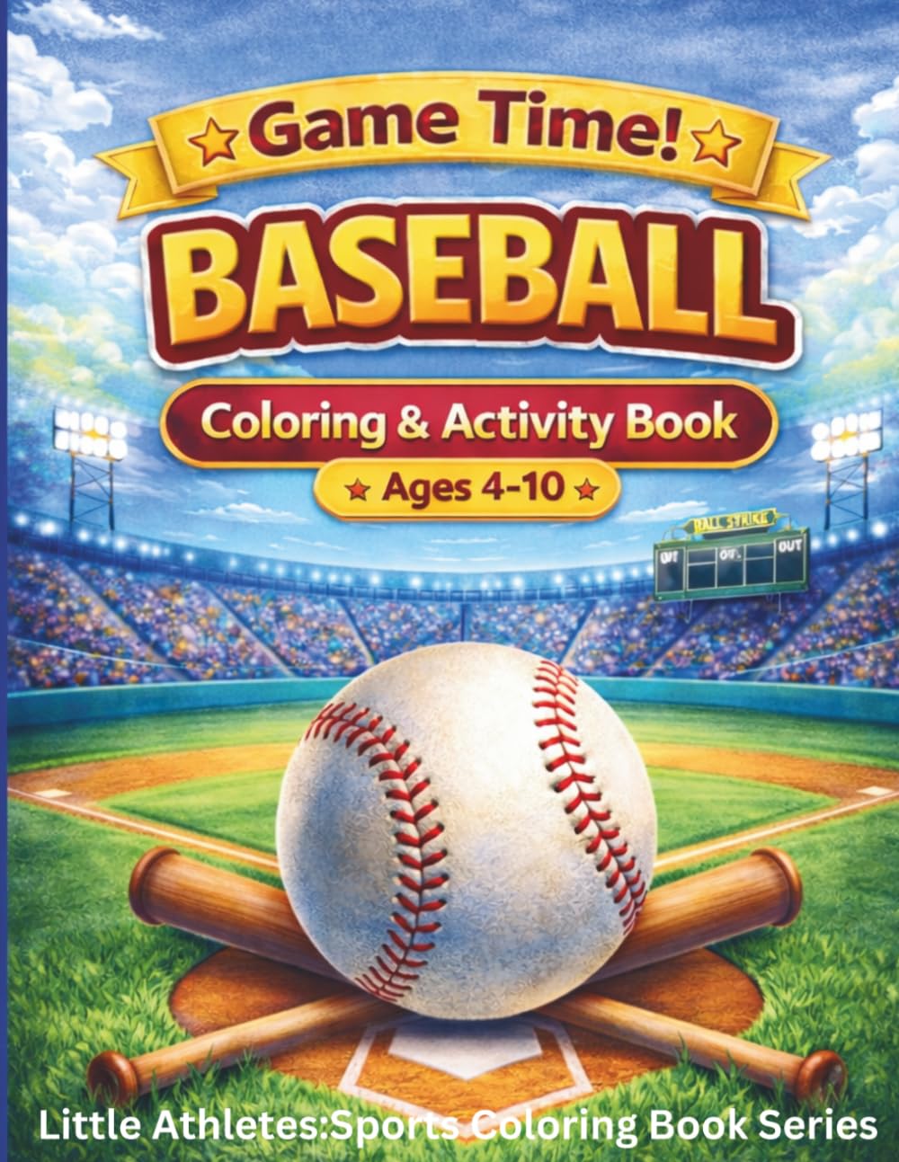 Game Time! BASEBALL Coloring & Activity Book for Kids Ages 4-10: Fun Baseball Coloring Pages, Simple Activities and Easy Designs for Kids Ages 4–10 (Game Time! Sports Coloring & Activity Series)