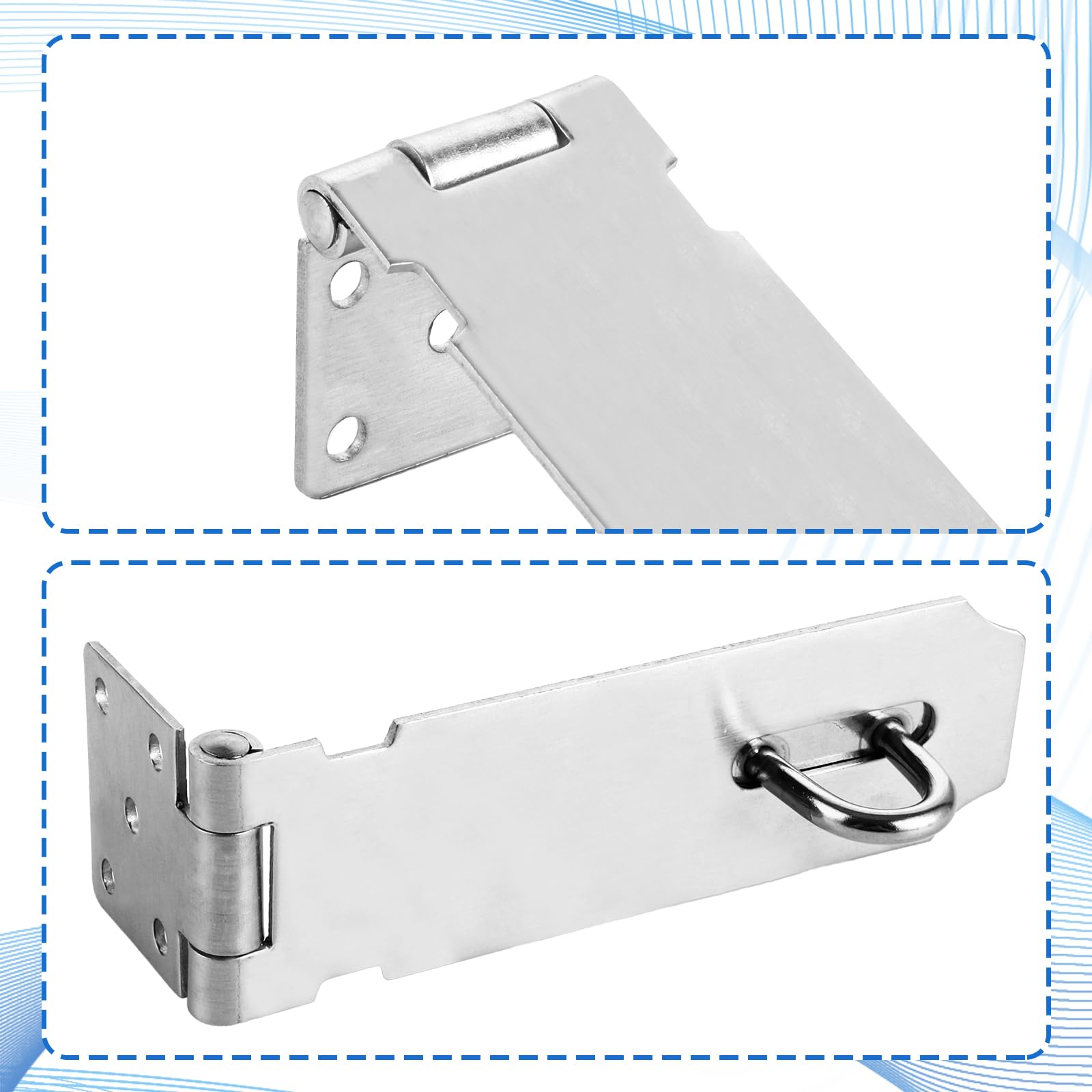 Cerradura de acero inoxidable 304 para cerradura de puerta de 5 pulgadas, cerradura de acero inoxidable con tornillos para jardín, puertas, armarios y 4 unidades
