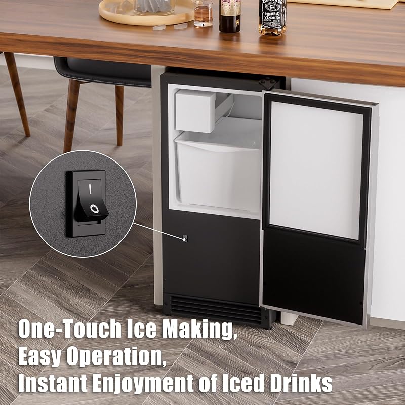 COTLIN 15" W Drainless Under Counter Ice Maker with 22LBS Storage Bin image 5