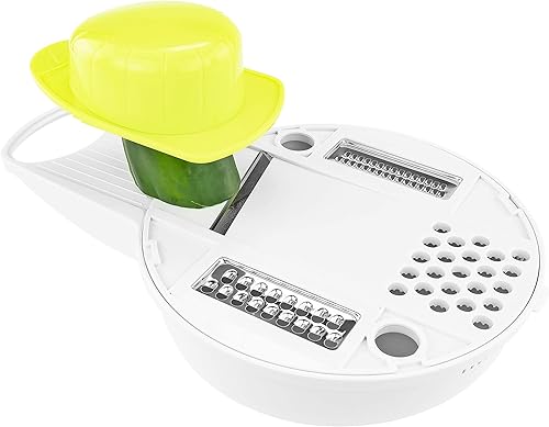 Miniatura 2 de Southern Homewares 4 en 1 Mandoline Julienne Slicer Rallador Molinillo Frutas Vegetales Herramienta de Cocina, Blanco, Plástico