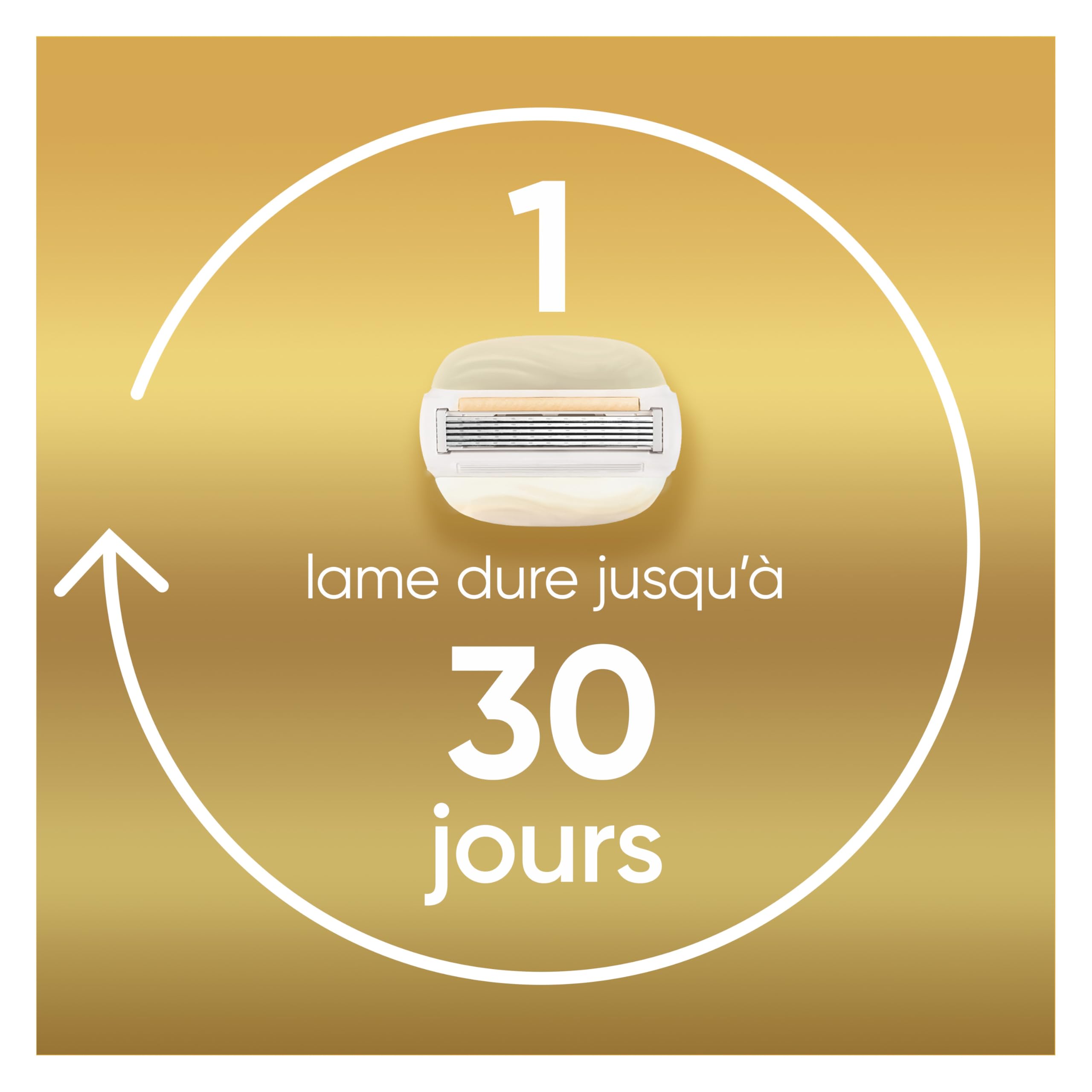 Gillette Venus Lames de Rasoir Femme, 3 Recharges Comfort Glow | Formule à l’Huile d’Argan Conçue pour la Peau Sèche, Barres Hydratantes, Mousse et Rase, 1 Rechange Jusqu’à 30 Jours