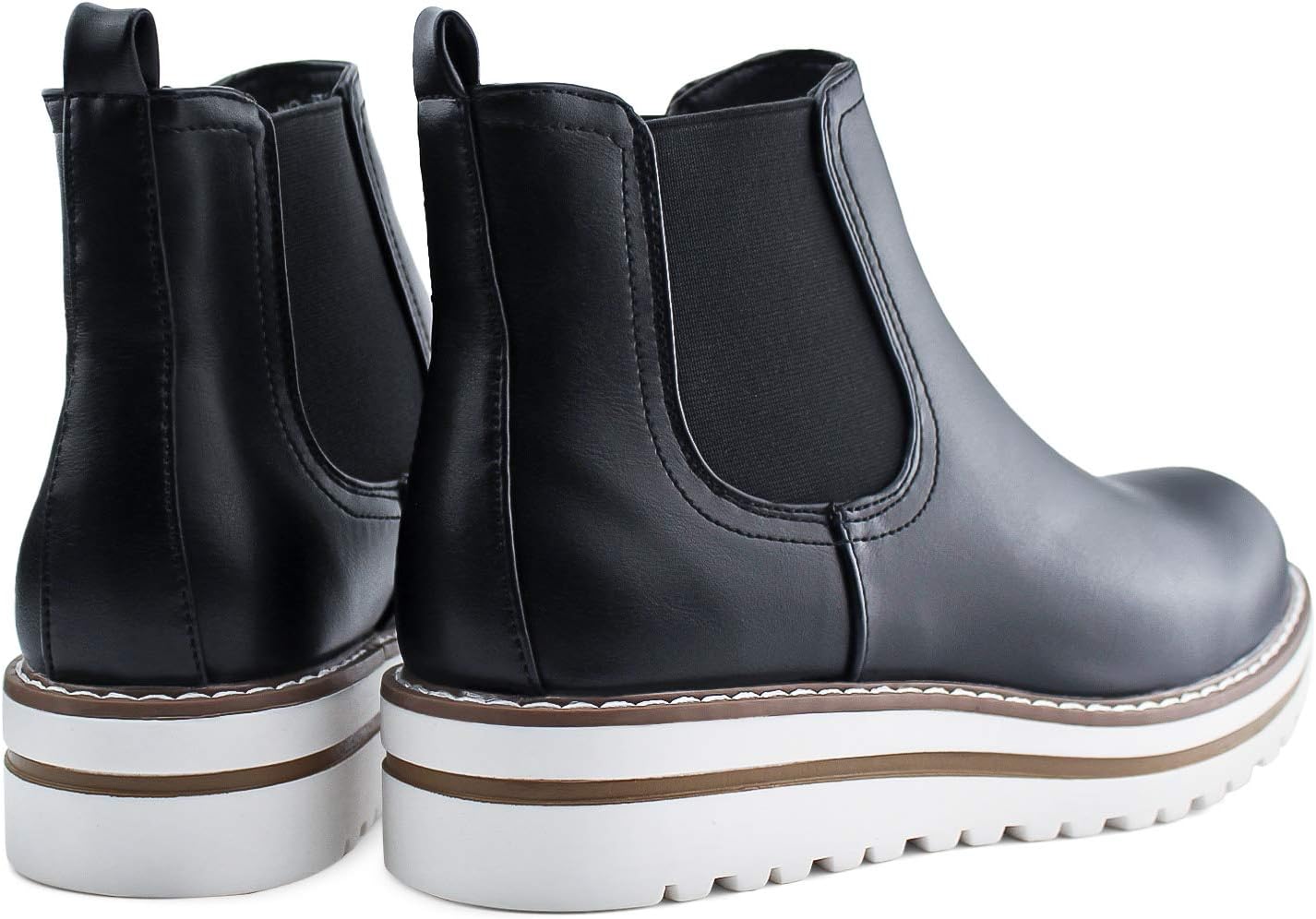 JABASIC Womens Chelsea Elastic Ankle Boots Waterproof Flat Boots - Image 6