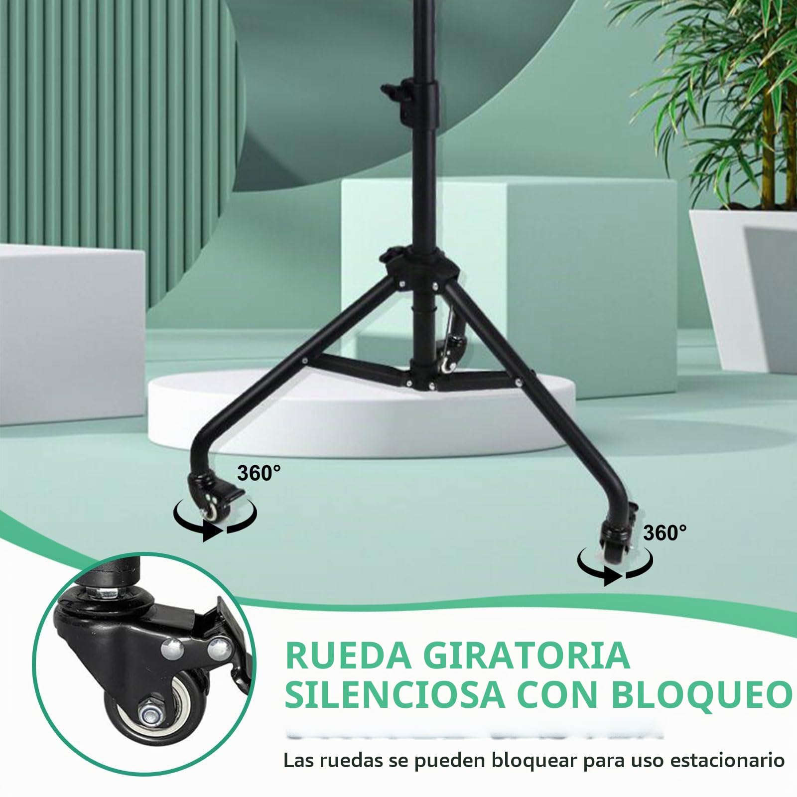 Soporte para proyector con ruedas, soporte de suelo para tablet con banda elástica y soporte de suelo, altura ajustable de 60 cm a 120 cm, trípode versátil