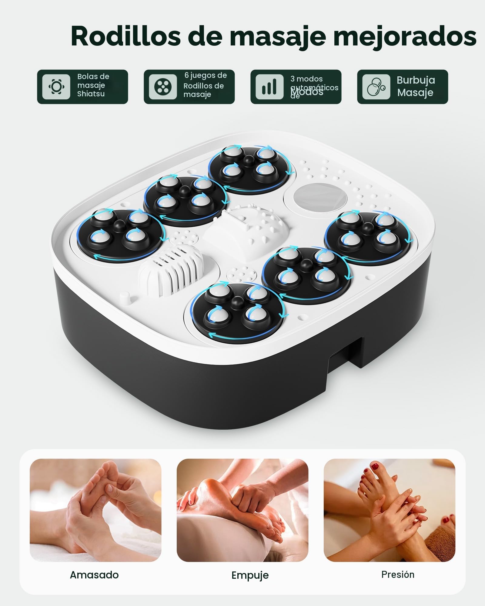 Snailax Bañera Spa Masajeador de pies con calor, Mando a distancia, Rodillos de masaje Shiatsu, Burbujas, Control de temperatura, Plegable, Bañera para pedicura, Regalos