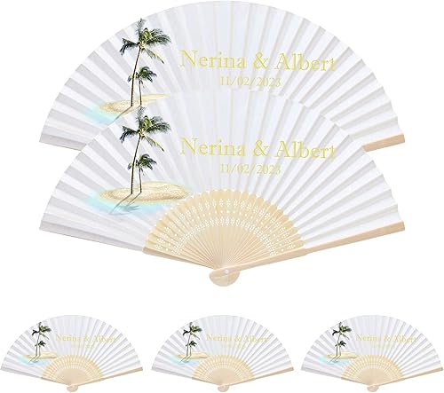 Miniatura 7 de DFDG Ventilador de papel plegable de mano personalizado, ventilador de papel personal personalizado, recuerdo de boda, recuerdo de despedida de