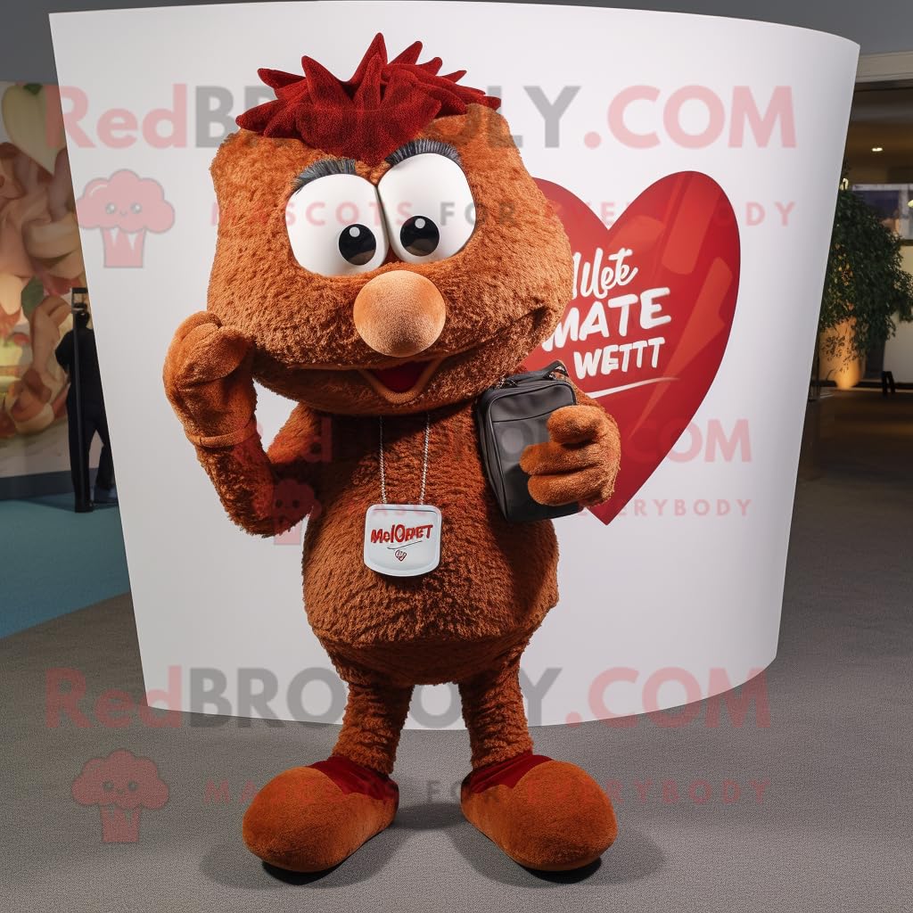 Rust Heart mascotte personaggio costume vestito con una maglietta Henley e guanti