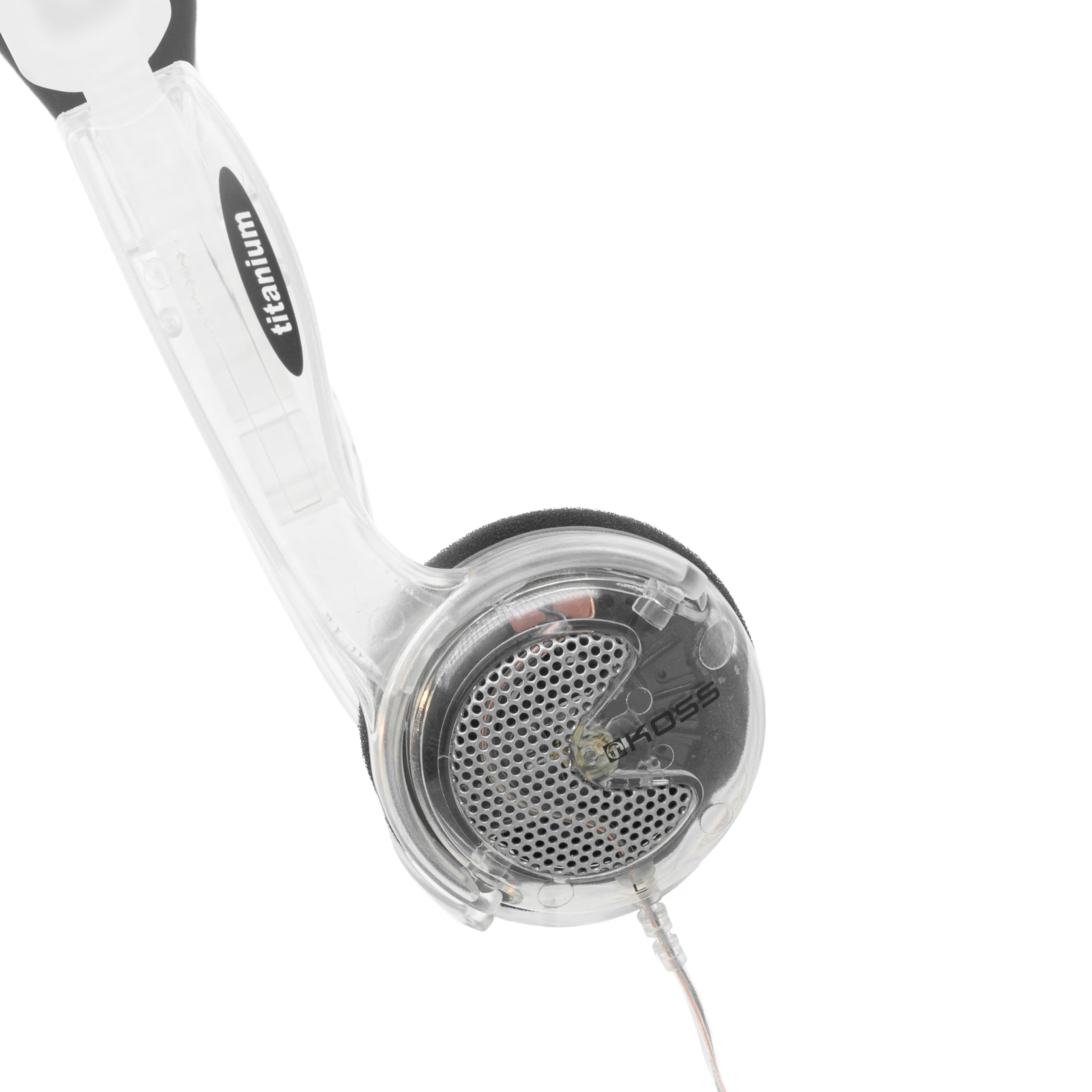 Koss KTXPro1 - Auriculares supraaurales transparentes, retro, portátiles y ligeros, control de volumen, transparentes